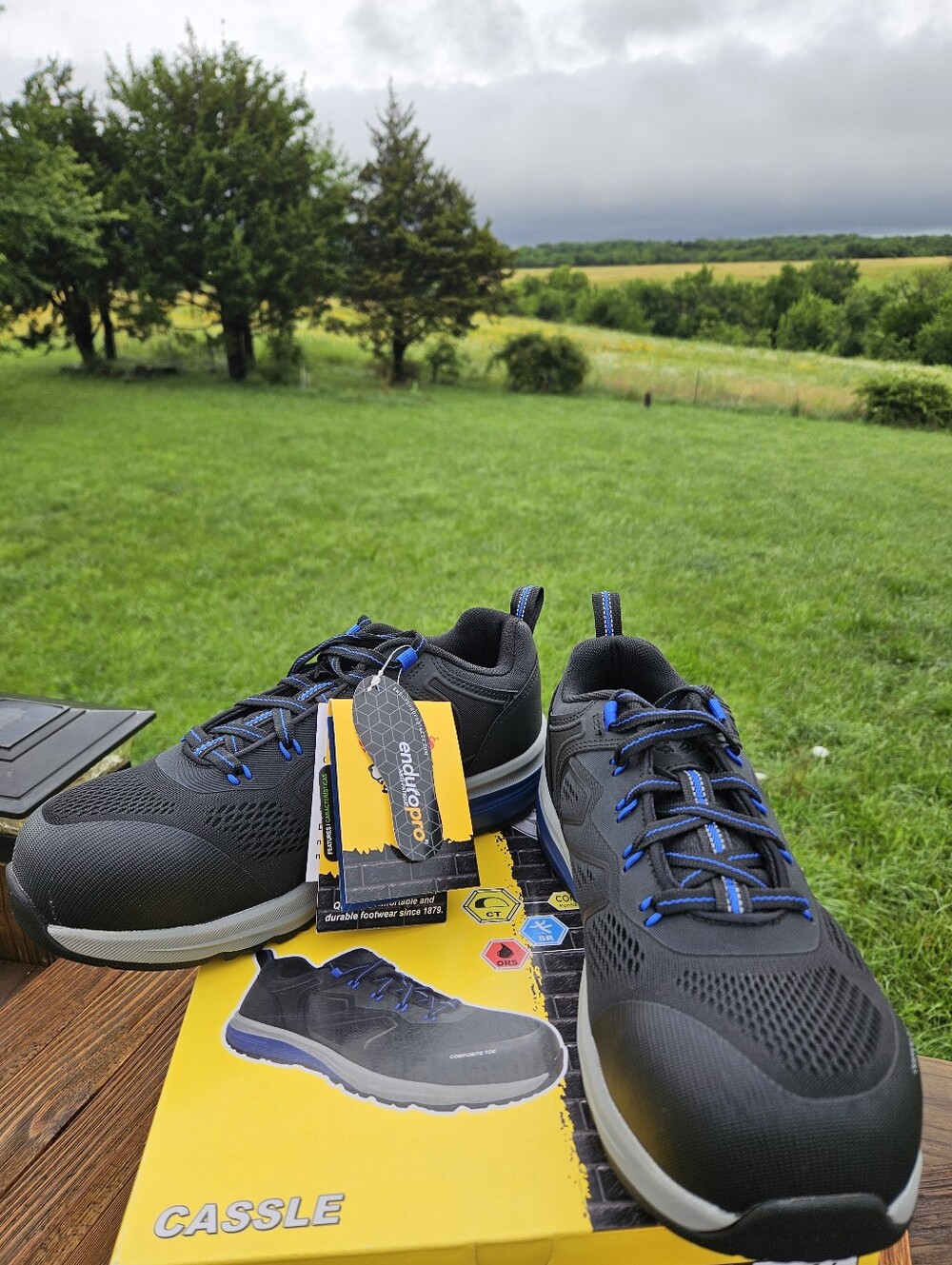 Herman Survivors CASSLE Composite Toe Work Shoes Men's Black Blue NEW NIB #safet
